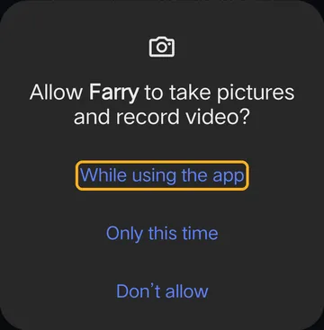 Camera permission