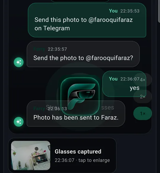 Send the photo, yes, photo has been sent, with the photo card