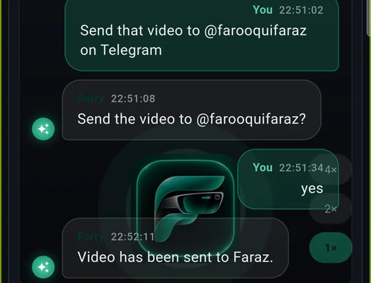 Send the video, yes, video has been sent