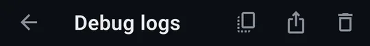 Debug logs toolbar: copy, share, delete