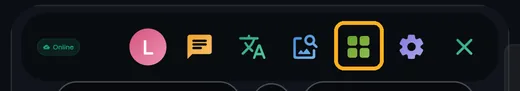 Menu bar with the Your stuff icon marked